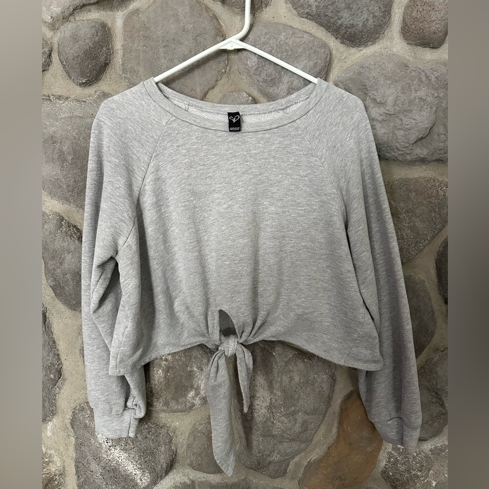 Windsor Large light Gray crop top sweater